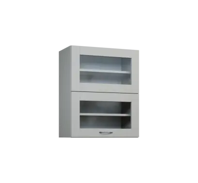 CHVVP - 6S horní skříňka, 2 výklopy, prosklená, 730x600x300, šedá